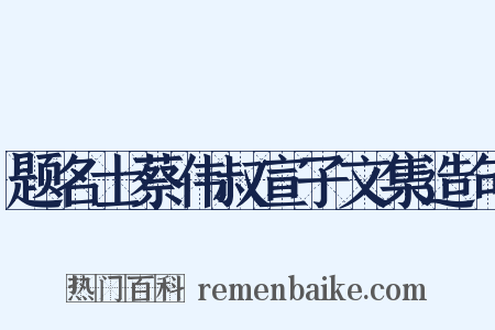 题名士蔡伟叔宣子文集造句是什么意思的图片